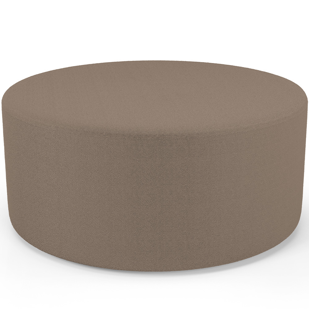 Puff Redondo Orgânico para Living 90cm Lola W01 Bouclê Bege - Lyam Decor