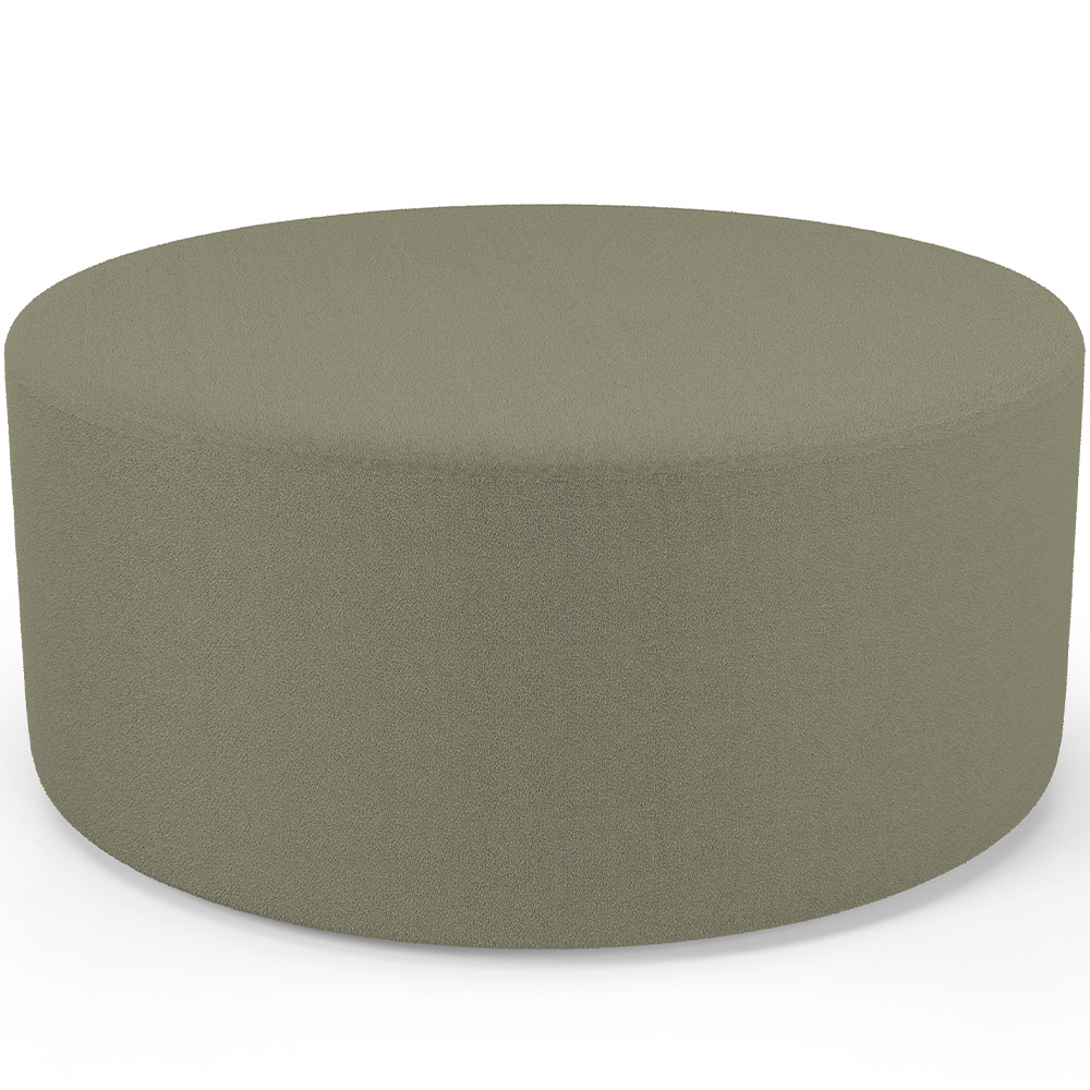 Puff Redondo Orgânico para Living 90cm Lola W01 Bouclê Oliva - Lyam Decor