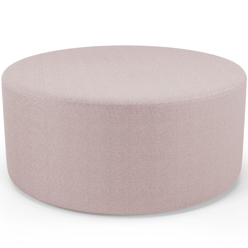 Puff Redondo Orgânico para Living 90cm Lola W01 Bouclê Rosê - Lyam Decor