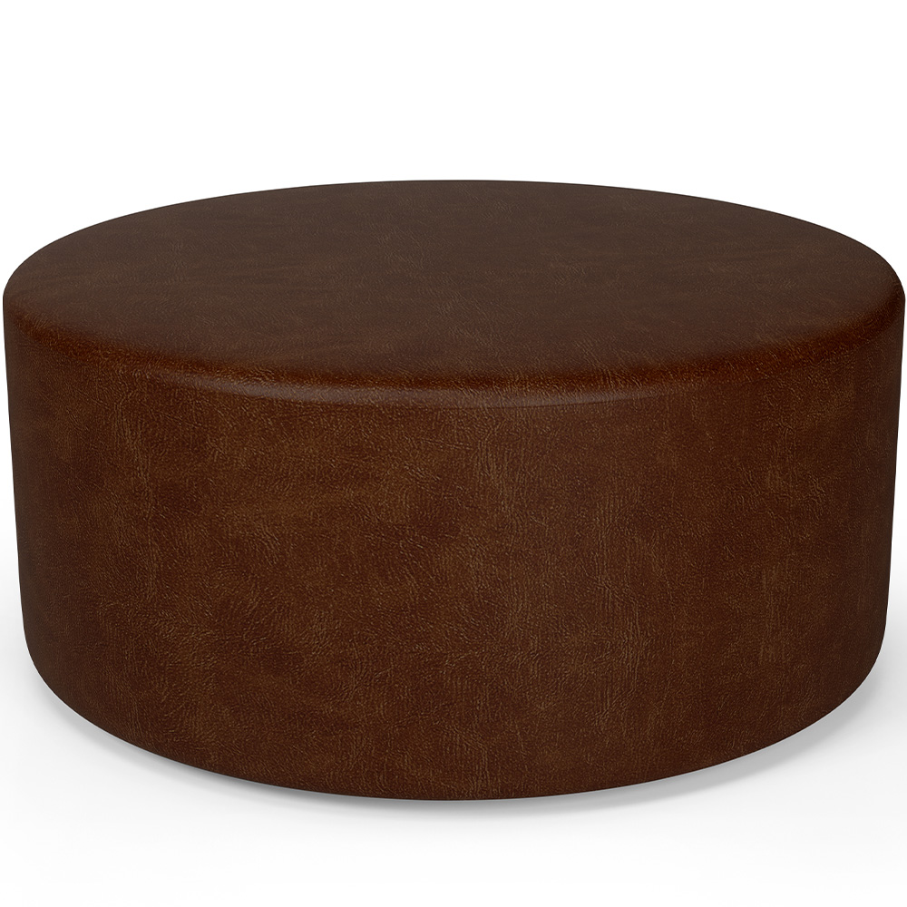 Puff Redondo Orgânico para Living 90cm Lola W01 Couríssimo Marrom - Lyam Decor