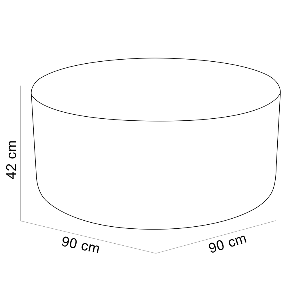 Puff Redondo Orgânico para Living 90cm Lola W01 Couríssimo Marrom - Lyam Decor