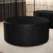 Puff Redondo Orgânico para Living 90cm Lola W01 Couríssimo Preto brilho - Lyam Decor