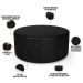 Puff Redondo Orgânico para Living 90cm Lola W01 Couríssimo Preto brilho - Lyam Decor