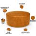 Puff Redondo Orgânico para Living 90cm Lola W01 Couríssimo Whisky - Lyam Decor