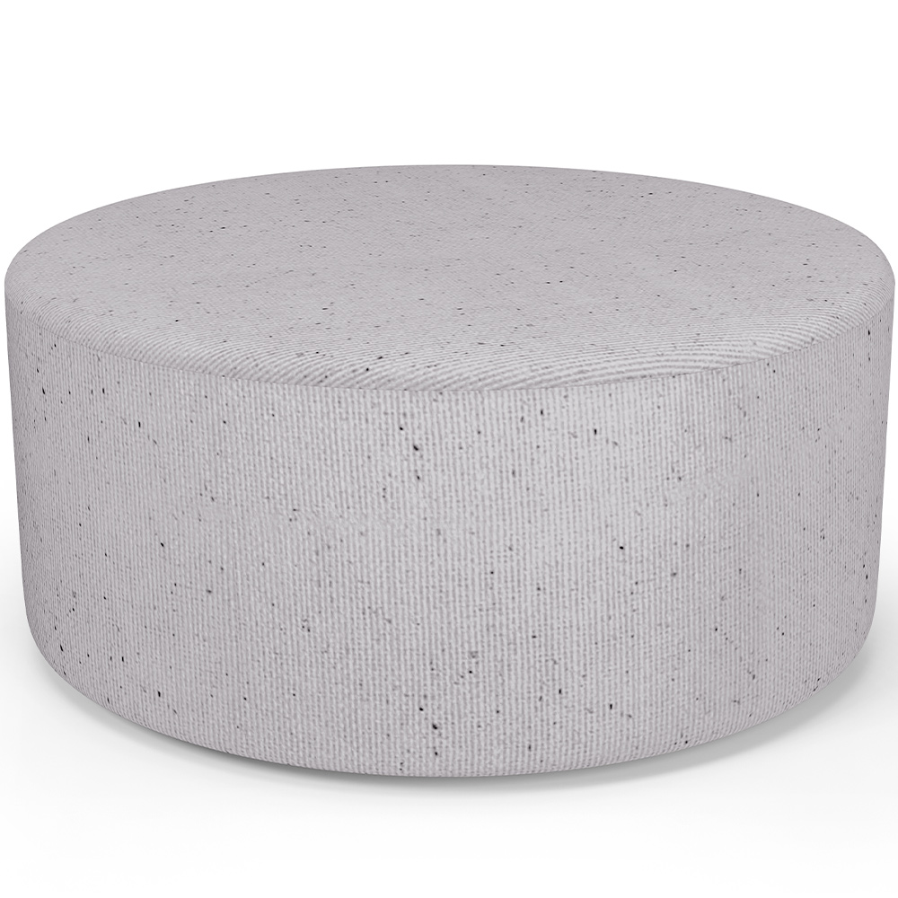 Puff Redondo Orgânico para Living 90cm Lola W01 Linho Cinza - Lyam Decor