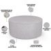 Puff Redondo Orgânico para Living 90cm Lola W01 Linho Cinza - Lyam Decor