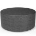 Puff Redondo Orgânico para Living 90cm Lola W01 Linho Cinza Escuro - Lyam Decor
