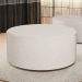 Puff Redondo Orgânico para Living 90cm Lola W01 Linho Cru - Lyam Decor