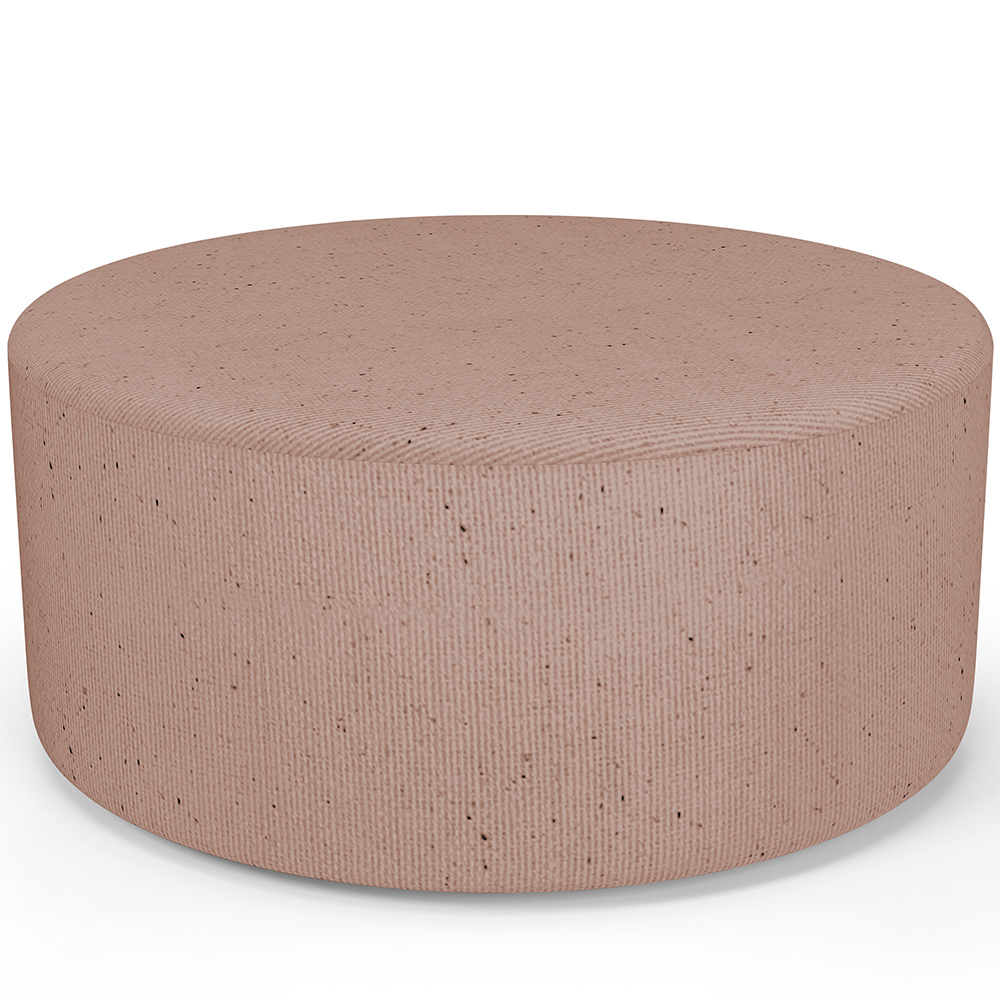 Puff Redondo Orgânico para Living 90cm Lola W01 Linho Rosê - Lyam Decor