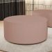 Puff Redondo Orgânico para Living 90cm Lola W01 Linho Rosê - Lyam Decor