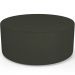 Puff Redondo Orgânico para Living 90cm Lola W01 Linho Verde Musgo - Lyam Decor