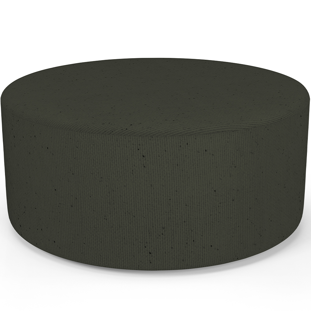 Puff Redondo Orgânico para Living 90cm Lola W01 Linho Verde Musgo - Lyam Decor