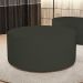 Puff Redondo Orgânico para Living 90cm Lola W01 Linho Verde Musgo - Lyam Decor