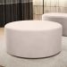 Puff Redondo Orgânico para Living 90cm Lola W01 Suede Bege - Lyam Decor