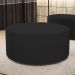 Puff Redondo Orgânico para Living 90cm Lola W01 Suede Preto - Lyam Decor