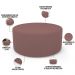 Puff Redondo Orgânico para Living 90cm Lola W01 Suede Rosê - Lyam Decor