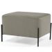Puff Retangular Decorativo Status 60x45 D02 Pés de Aço Veludo Bege C-309 - Lyam Decor