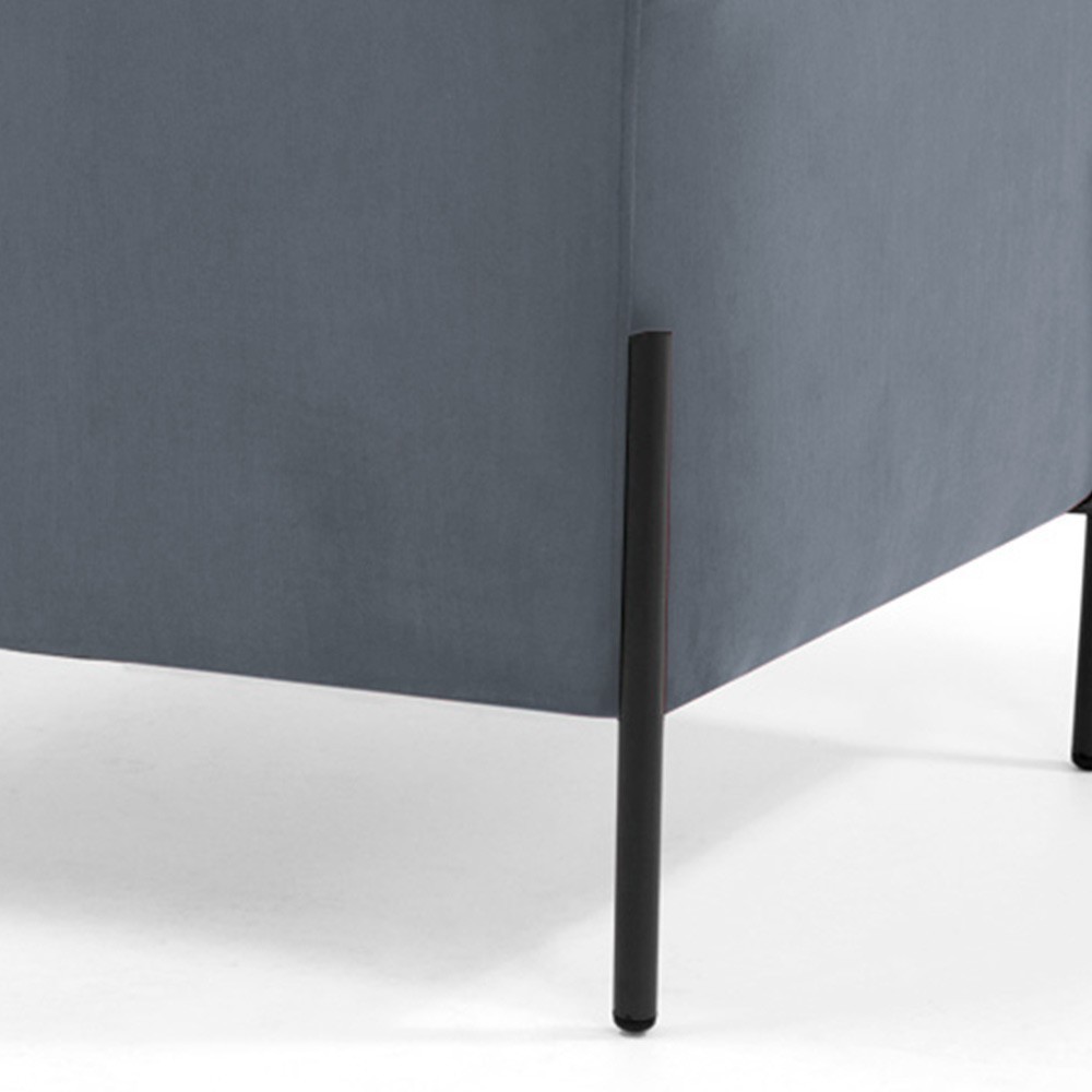 Puff Retangular Decorativo Status 60x45 D02 Pés de Aço Veludo Cinza C-317 - Lyam Decor