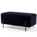 Puff Retangular Decorativo Status D02 Pés de Aço Veludo Azul Marinho C-287 - Lyam Decor