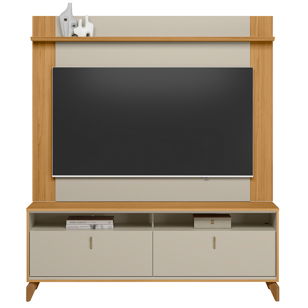 Rack Para Sala Com Painel Para TV 70 Pol 160cm Naomi L05 Tauari Off White Fosco - Lyam Decor