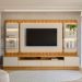 Rack Para Sala Com Painel Para TV 70 Pol LED 297cm Spencer L05 Tauari Off White Fosco - Lyam Decor