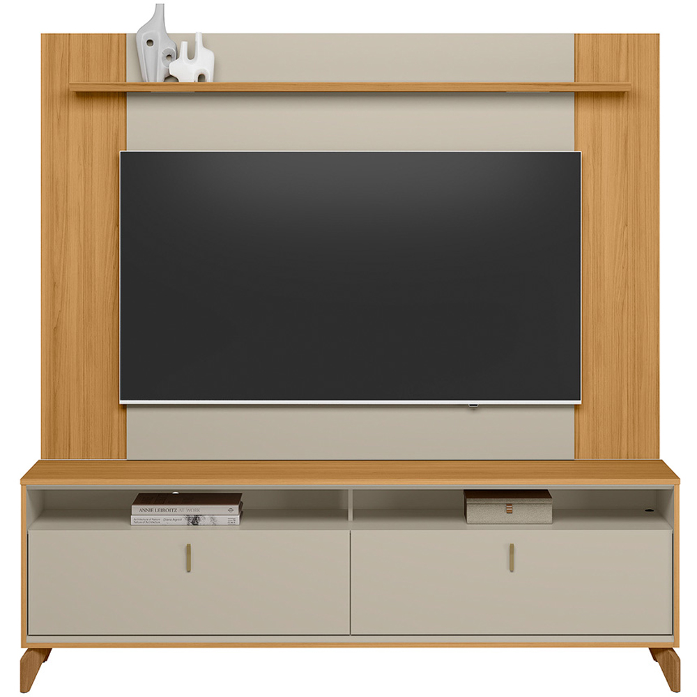 Rack Para Sala Com Painel Para TV 75 Pol 182cm Naomi L05 Tauari Off White Fosco - Lyam Decor