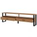 Rack Para Sala De Estar 02 Gavetas 01 Prateleira Olivy D03 220 Cm Freijó Preto Fosco - Lyam Decor