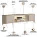 Rack Para Sala LED Com Painel Para TV 70 Pol Elysia L05 Off White Fosco - Lyam Decor