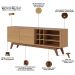 Rack Para Sala Makai com Painel Para TV 70 Pol Lara C04 Freijó Off White Matte - Lyam Decor