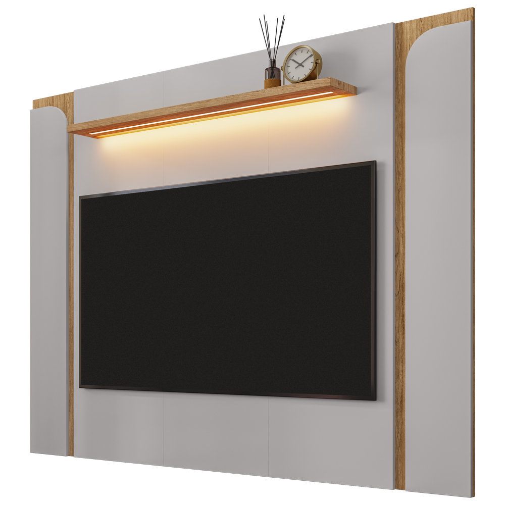 Rack Para Sala Orgânico Suy com Painel Para TV 75 Pol Maresca B02 Off White Cinamomo - Lyam Decor