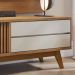 Rack Para Sala Venice com Painel Para TV 75 Pol Cairo C04 Freijó Off White Matte - Lyam Decor
