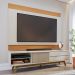 Rack Para Sala Venice com Painel Para TV 75 Pol Cairo C04 Off White Matte Freijó - Lyam Decor