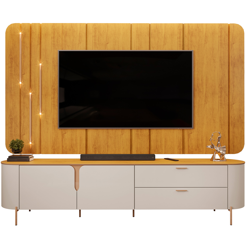 Rack Para Sala com Painel Para TV 75 Pol Dion D05 Bali Cedro - Lyam Decor