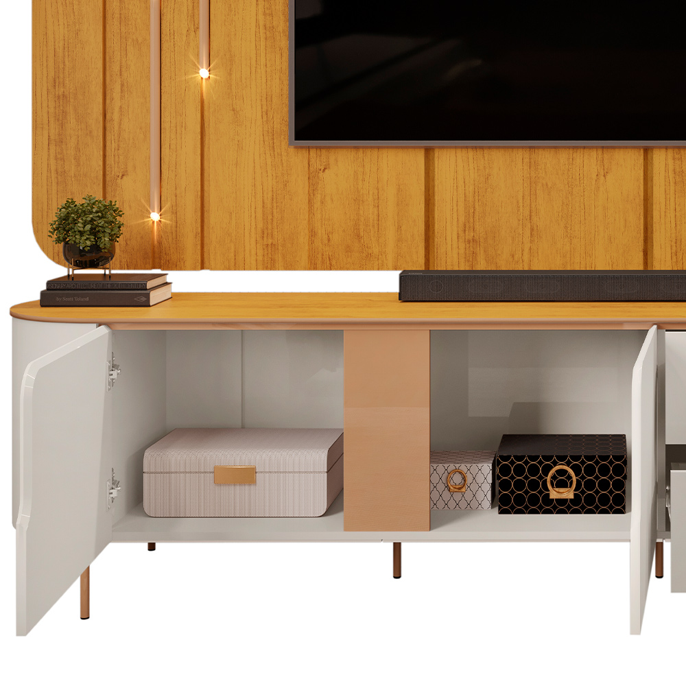 Rack Para Sala com Painel Para TV 75 Pol Dion D05 Bali Cedro - Lyam Decor