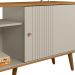 Rack Para Sala de Estar TV 50 Pol 120cm Pés Palito Odem L05 Nature Off White - Lyam Decor