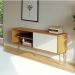 Rack Para Sala de Estar TV 50 Pol 144cm Industrial Nagi D03 Freijó Off White - Lyam Decor