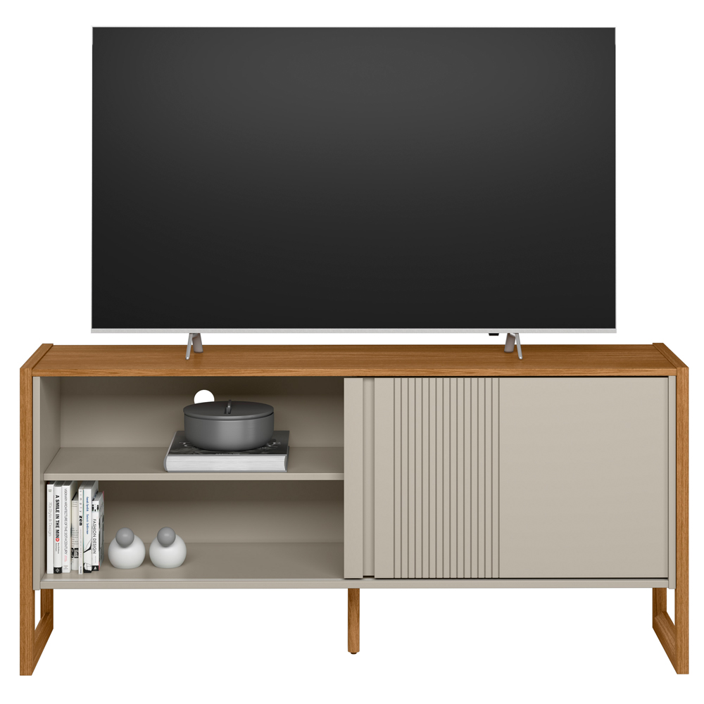 Rack Para Sala de Estar TV 55 Pol 141cm Golden L05 Nature Off White - Lyam Decor