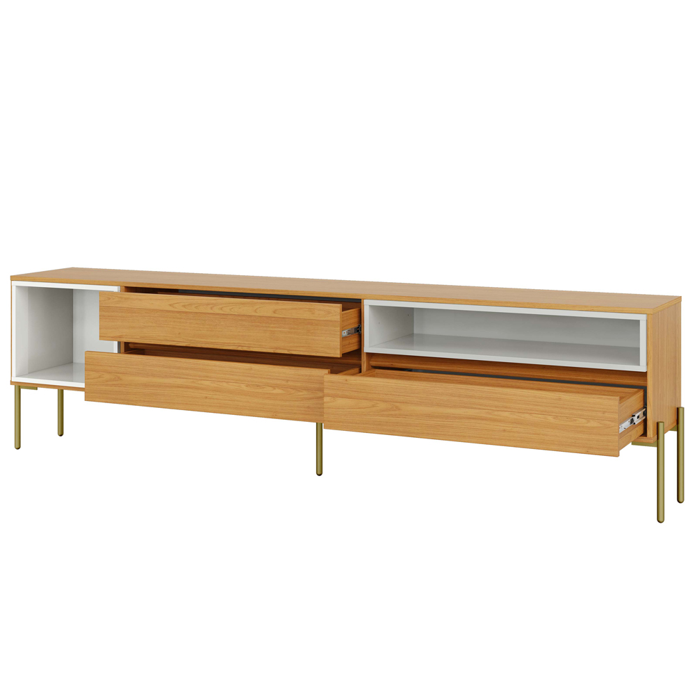 Rack Para Sala de Estar TV 60 Pol 224cm Industrial Sorah D03 Freijó Off White - Lyam Decor