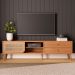 Rack Para Sala de Estar TV 60 Pol Porta Tela Natural 220cm Core D03 Freijó - Lyam Decor