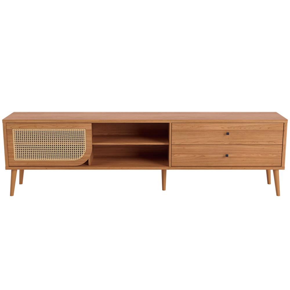 Rack Para Sala de Estar TV 60 Pol Porta Tela Natural 220cm Core D03 Freijó - Lyam Decor
