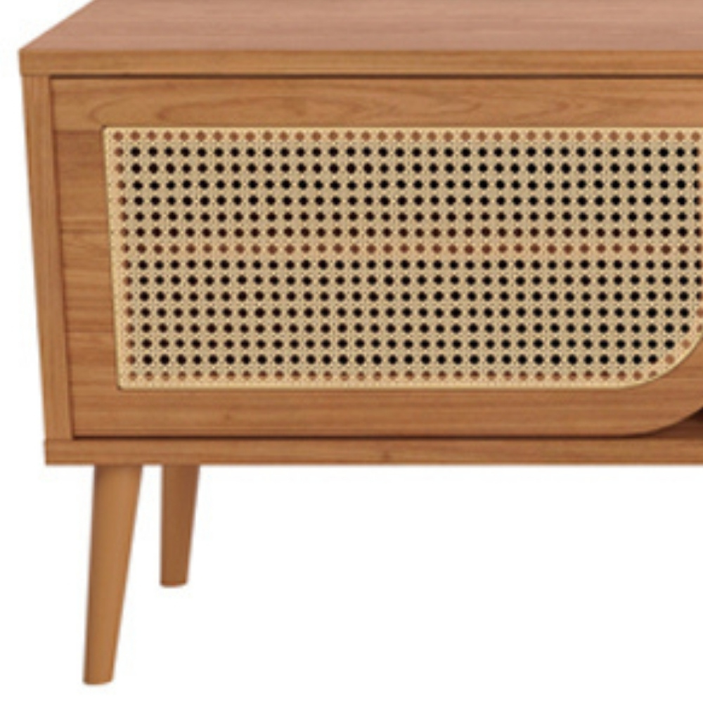 Rack Para Sala de Estar TV 60 Pol Porta Tela Natural 220cm Core D03 Freijó - Lyam Decor