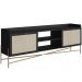 Rack Para Sala de Estar TV 65 Pol 183cm Industrial Indy A03 Nero Dourado - Lyam Decor