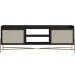 Rack Para Sala de Estar TV 65 Pol 183cm Industrial Indy A03 Nero Dourado - Lyam Decor