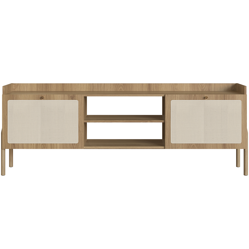 Rack Para Sala de Estar TV 65 Pol 183cm Pés Madeira Moss A03 Hanover Roble - Lyam Decor