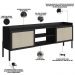 Rack Para Sala de Estar TV 65 Pol 183cm Pés Madeira Moss A03 Nero Preto - Lyam Decor