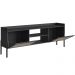 Rack Para Sala de Estar TV 65 Pol 183cm Pés Madeira Moss A03 Nero Preto - Lyam Decor