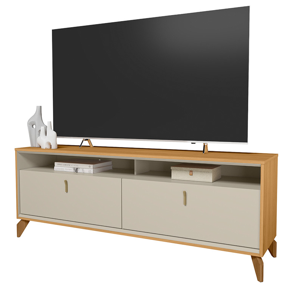 Rack Para Sala de Estar TV 70 Pol 160cm Naomi L05 Tauari Off White Fosco - Lyam Decor