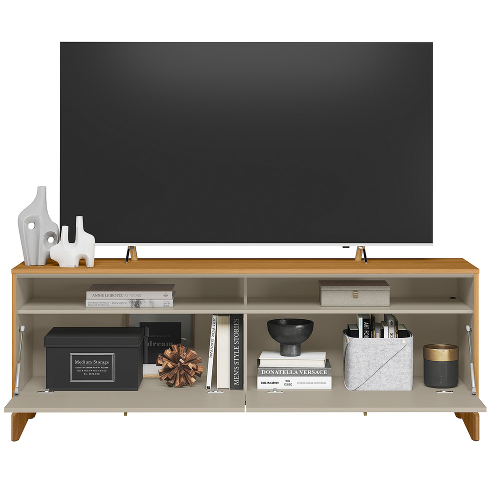 Rack Para Sala de Estar TV 70 Pol 160cm Naomi L05 Tauari Off White Fosco - Lyam Decor