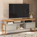 Rack Para Sala de Estar TV 70 Pol 180cm Esmirna L05 Nature  Off White - Lyam Decor