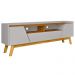 Rack Para Sala de Estar TV 70 Pol 180cm Morello B02 Off White Naturalle - Lyam Decor
